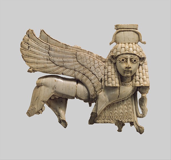 Openwork plaque with a striding sphinx H. 3 7/16 x W. 4 1/16 x Th. 13/16 in. (8.8 x 10.3 x 2.1 cm)