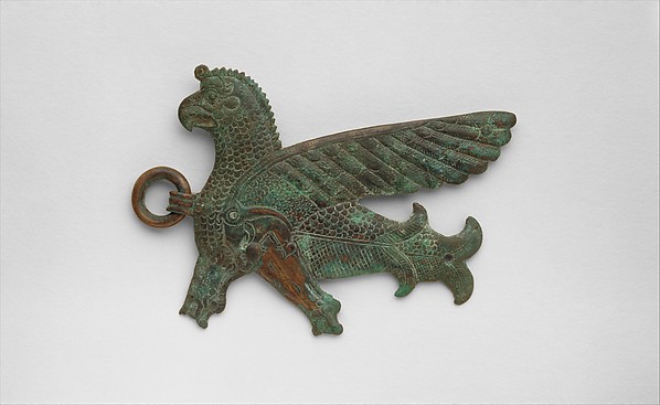 Belt ornament in the form of a bird demon 3.23 x 4.57 in. (8.2 x 11.61 cm)