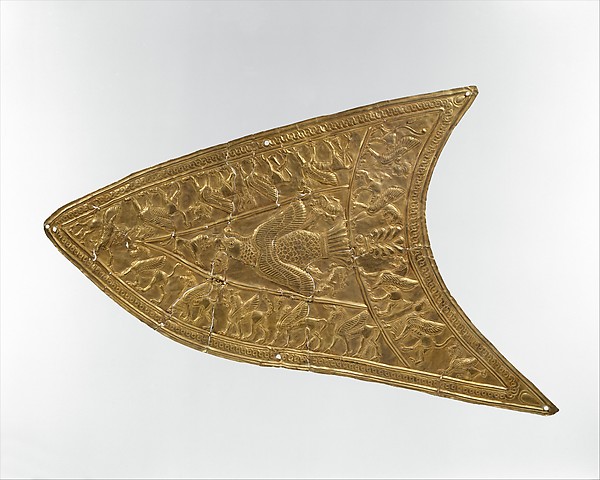 Plaque with a bird of prey and winged beasts 5.12 x 8.86 in. (13 x 22.5 cm)