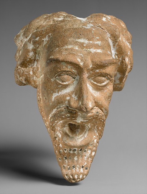 Spout in the form of a man's head H. 20.9 cm