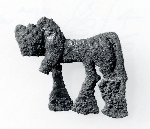 Plaque in the form of a striding lion 1.77 x 1.77 in. (4.5 x 4.5 cm)