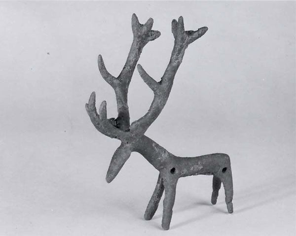 Stag figure 4.13 x 2.87 in. (10.49 x 7.29 cm)