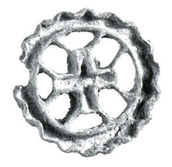 Compartmented stamp seal 1 9/16 x 1 9/16 in. (4 x 4 cm)