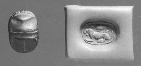 Scarab stamp seal 0.31 x 0.51 in. (0.79 x 1.3 cm)