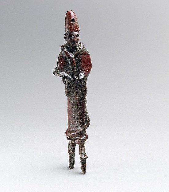 Royal or divine figure with high conical headdress H. 7 in. (17.9 cm)