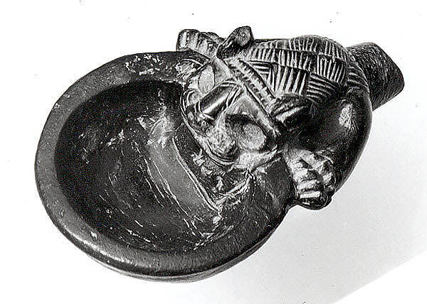 Bowl with a handle in the form of the forepart of a lion 1.97 x 2.6 x 4.61 in. (5 x 6.6 x 11.71 cm)