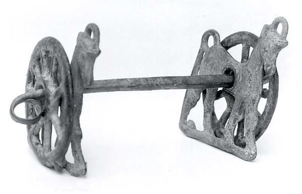 Horse bit with cheekpieces in form of a horse and wheel 2.72 x 5.71 in. (6.91 x 14.5 cm)