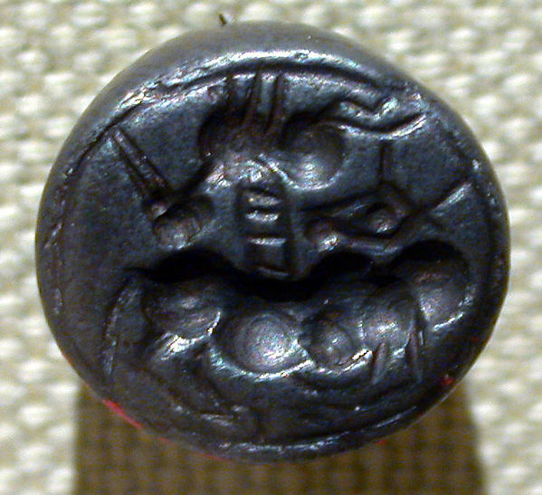 Stamp seal: bull with head reversed H. 9/16 in. (1.4 cm); Diam. 9/16 in. (1.4 cm)