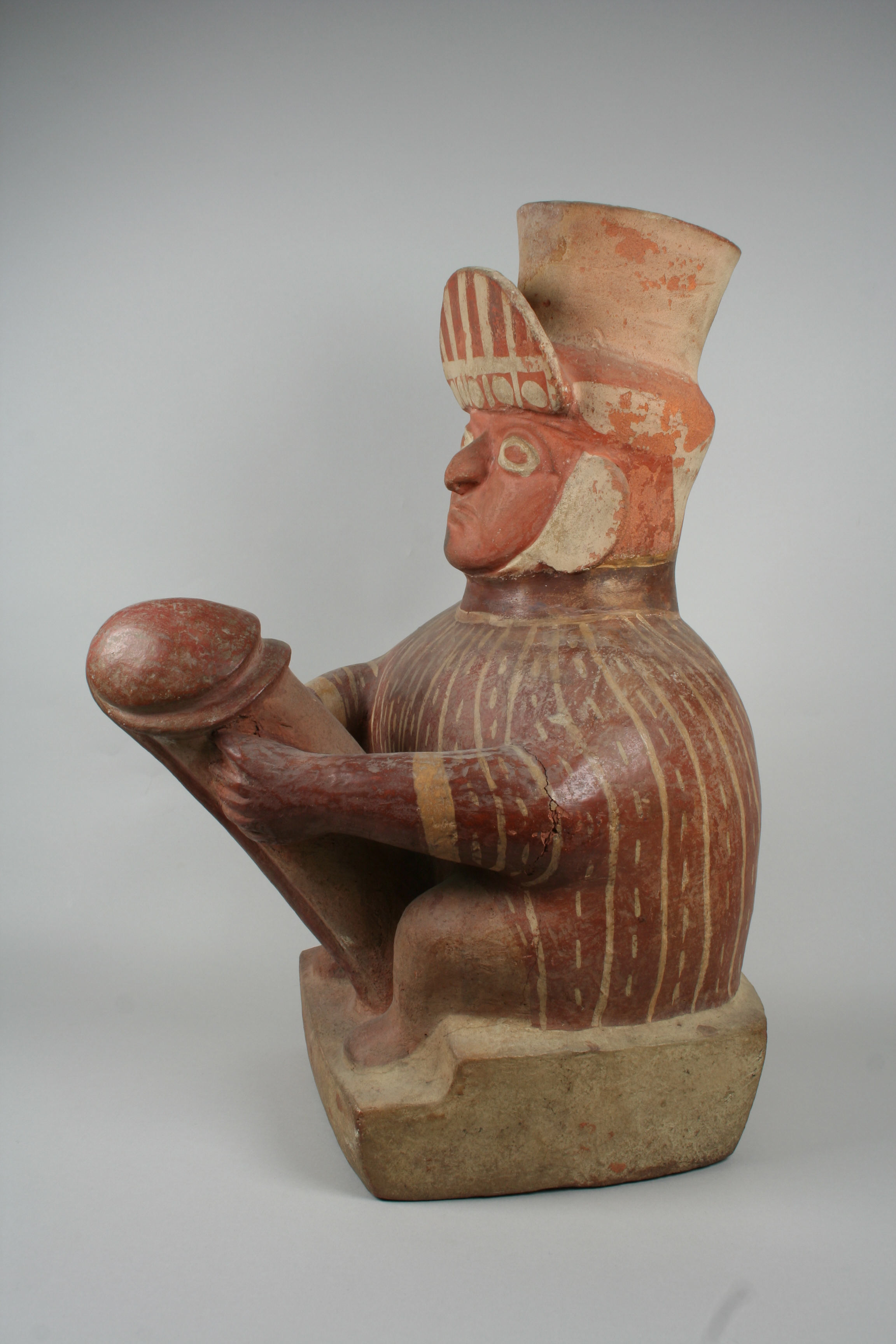 Stirrup Spout Bottle with Phallic Figure, Moche