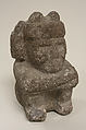 Seated Male Deity, Stone, stucco, Aztec