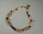 Necklace, glass, ivory?, string, African, made in Europe