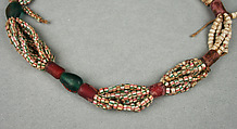 Necklace, glass, ivory?, string, African, made in Europe