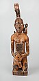 Power Figure: Kneeling Female with Serpents and Secondary Figures (Nkisi), Wood, mirrored glass, resin, pigment, Kongo peoples; Vili group