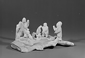 Antler Horn Group Carving, Katar, Horn (antler), ink (?), Inuit