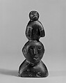 Stone Head and Seal Totem, Old Willya Canadian, Stone, Inuit