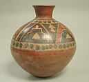 Painted Single Spout Bottle, Ceramic, pigment, Peruvian