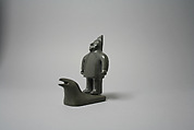 Stone Man Standing on Sea Bird, Lucassie Ohaytok, Stone, Inuit