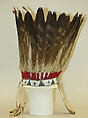Headdress, wool, feathers, glass, Indigenous American