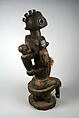 Figure: Seated Mother and Child, Wood, metal, Okpoto peoples(Idoma)