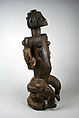 Figure: Seated Mother and Child, Wood, metal, Okpoto peoples(Idoma)