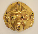 Ornamental Mask, Gold, Ecuador (?)