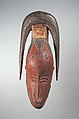 Face Mask (Gu), Attributed to Zuenola (central Côte d'Ivoire) (possibly), Wood, pigment, cord