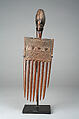 Comb: Head, Wood, Chokwe peoples