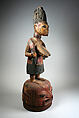 Helmet Mask: Female Figure (Epa or Elefon), Fakeye family, Wood, pigment, Yoruba peoples