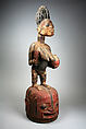 Helmet Mask: Female Figure (Epa or Elefon), Fakeye family, Wood, pigment, Yoruba peoples