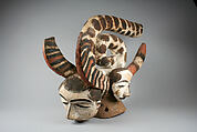 Headdress: Snakes and Heads (Idire), Oba of Otobi (ca. 1900–ca. 1970, Lower Benue River region, Nigeria), Wood, pigment, Okpoto peoples, Idoma group