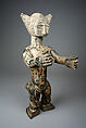Female Figure, Wood, pigment, nails, Lagoon or Akan peoples, Akye group