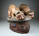 Helmet Mask (Gelede), Wood, pigment, metal staples, Yoruba peoples, Egbado group