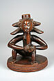 Headrest Base: Seated Female Figure, Master of the Cascade Coiffure, Wood, Luba peoples