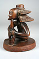 Headrest Base: Seated Female Figure, Master of the Cascade Coiffure, Wood, Luba peoples
