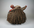 Helmet Mask, Wood, abrus seeds, fiber, Kutep peoples