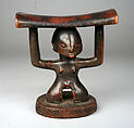 Headrest: Male Caryatid, Wood, Luba peoples