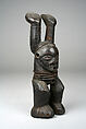 Figure, Wood, fiber twine, cane, encrustation, Yaka peoples