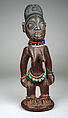 Twin Figure: Female (Ibeji), Yoruba artist, Wood, pigment, beads, Yoruba peoples