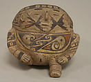 Painted Vessel in the Form of a Seated Woman, Ceramic, slip, pigment, Casas Grandes
