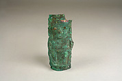 Staff Head, Gilded (?) copper, stone, Moche