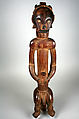 Reliquary Figure: Seated Male (Nlo Bieri), Wood, mirror, Fang peoples