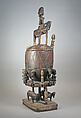 Ogo banya (initiation vessel) with equestrian figure, Dogon blacksmith, Wood, metal staples, Dogon peoples