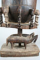 Ogo banya (initiation vessel) with equestrian figure, Dogon blacksmith, Wood, metal staples, Dogon peoples