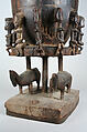 Ogo banya (initiation vessel) with equestrian figure, Dogon blacksmith, Wood, metal staples, Dogon peoples