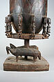 Ogo banya (initiation vessel) with equestrian figure, Dogon blacksmith, Wood, metal staples, Dogon peoples