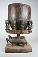 Ogo banya (initiation vessel) with equestrian figure, Dogon blacksmith, Wood, metal staples, Dogon peoples