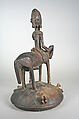 Ogo banya (initiation vessel) with equestrian figure, Dogon blacksmith, Wood, metal staples, Dogon peoples