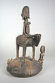 Ogo banya (initiation vessel) with equestrian figure, Dogon blacksmith, Wood, metal staples, Dogon peoples