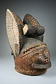 Headdress (Egungun), Wood, pigment, iron nails, Yoruba peoples