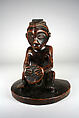 Figure: Seated Drummer (Mbundi-Ngoma), Wood, Mbala peoples